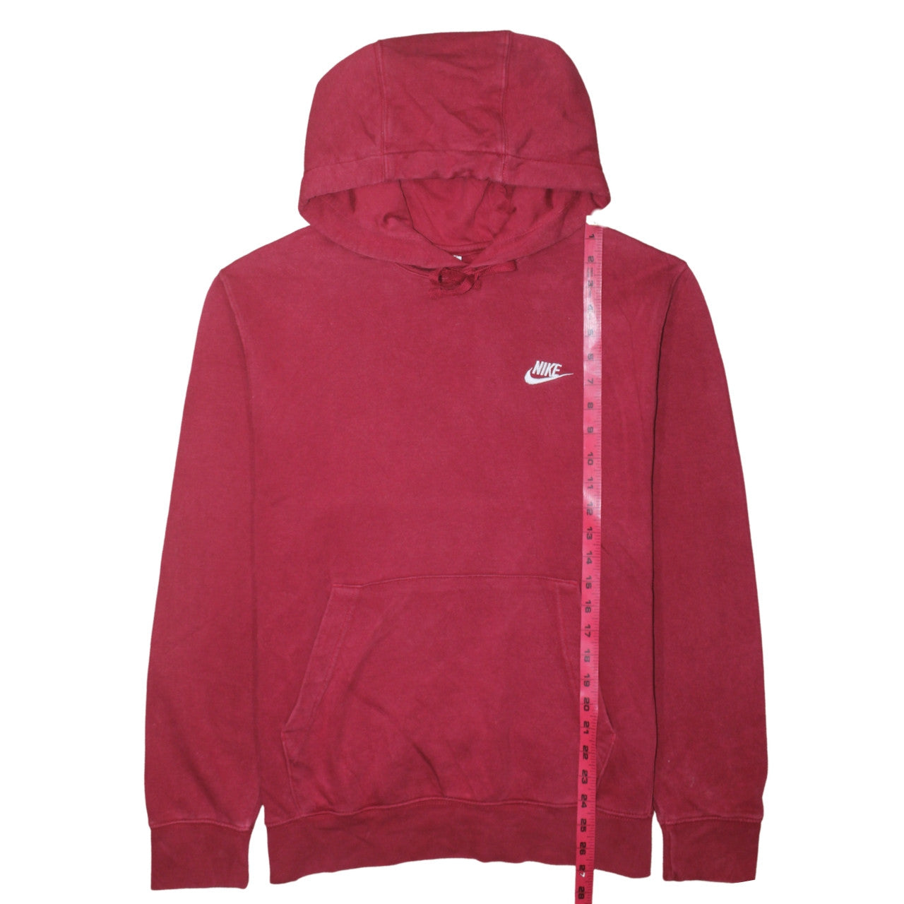 Nike Men's Red Pullover Hoodie Size M Fleece Sweatshirt