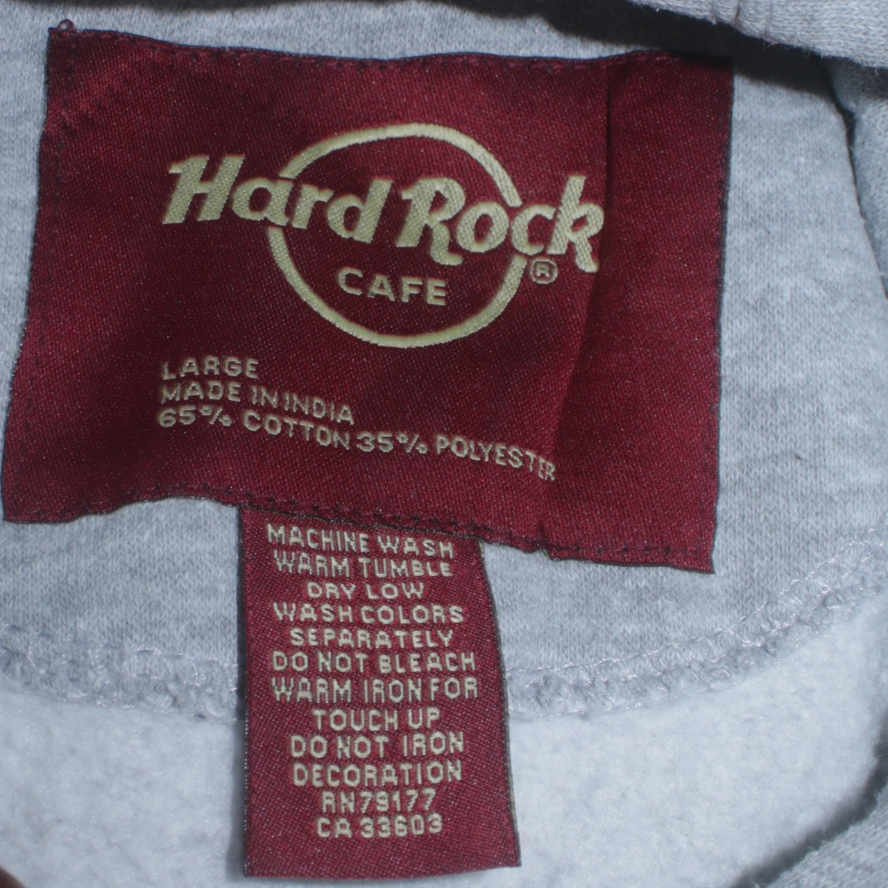 Hard Rock Cafe Glasgow Men’s Grey Pullover Hoodie Size L