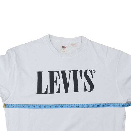 Levi's Womens White Relaxed Fit Logo Sweatshirt Size M