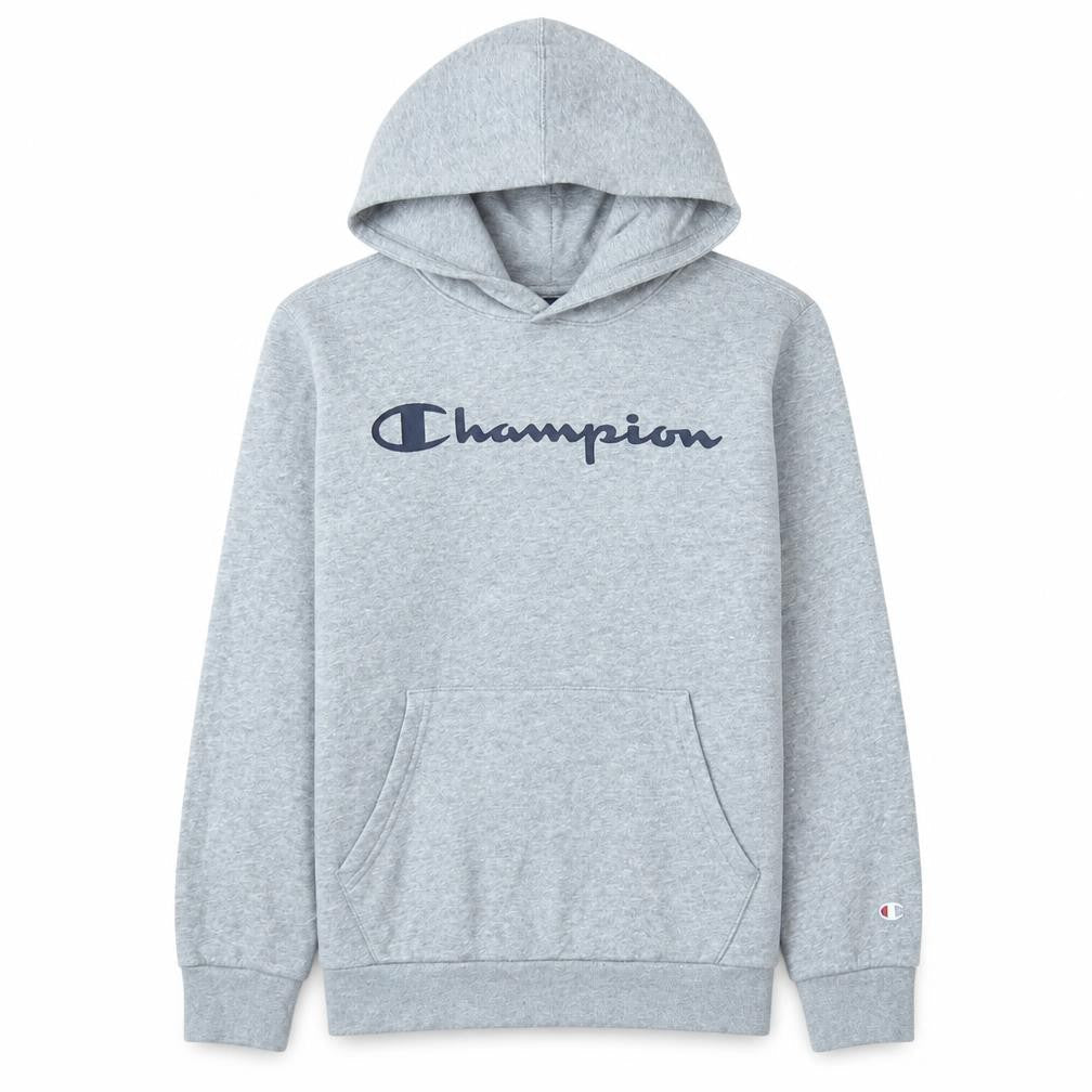 Champion Boys Grey Pullover Hoodie Large 11-12 Years Classic Logo Sweatshirt