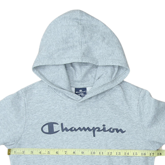 Champion Boys Grey Pullover Hoodie Large 11-12 Years Classic Logo Sweatshirt