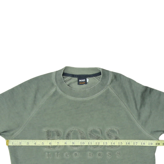 Hugo Boss Men Green Small Pullover Crew Neck Sweatshirt