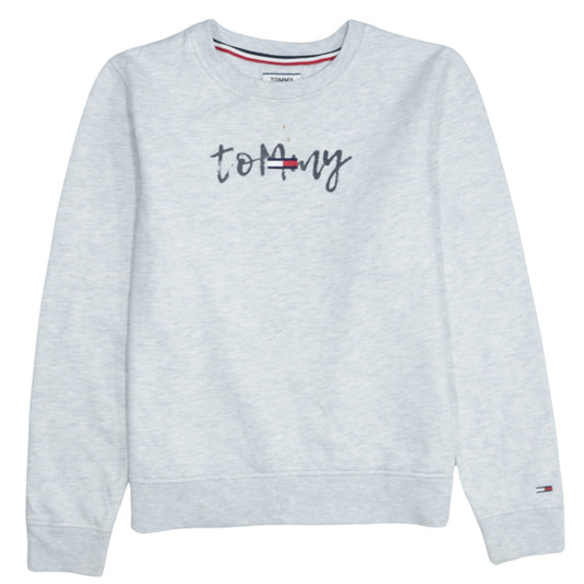 Tommy Jeans Women's Grey Small Logo Crew Neck Sweatshirt