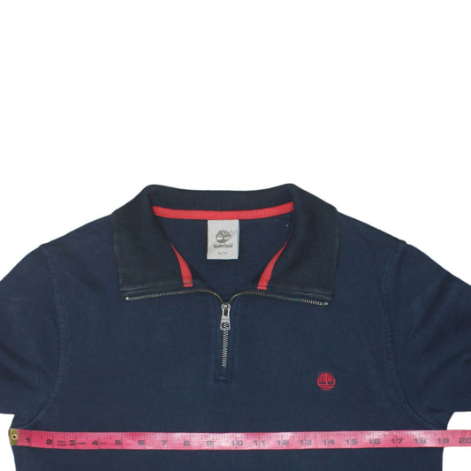 Timberland Men's Blue XS 1/4 Zip Collared Sweatshirt