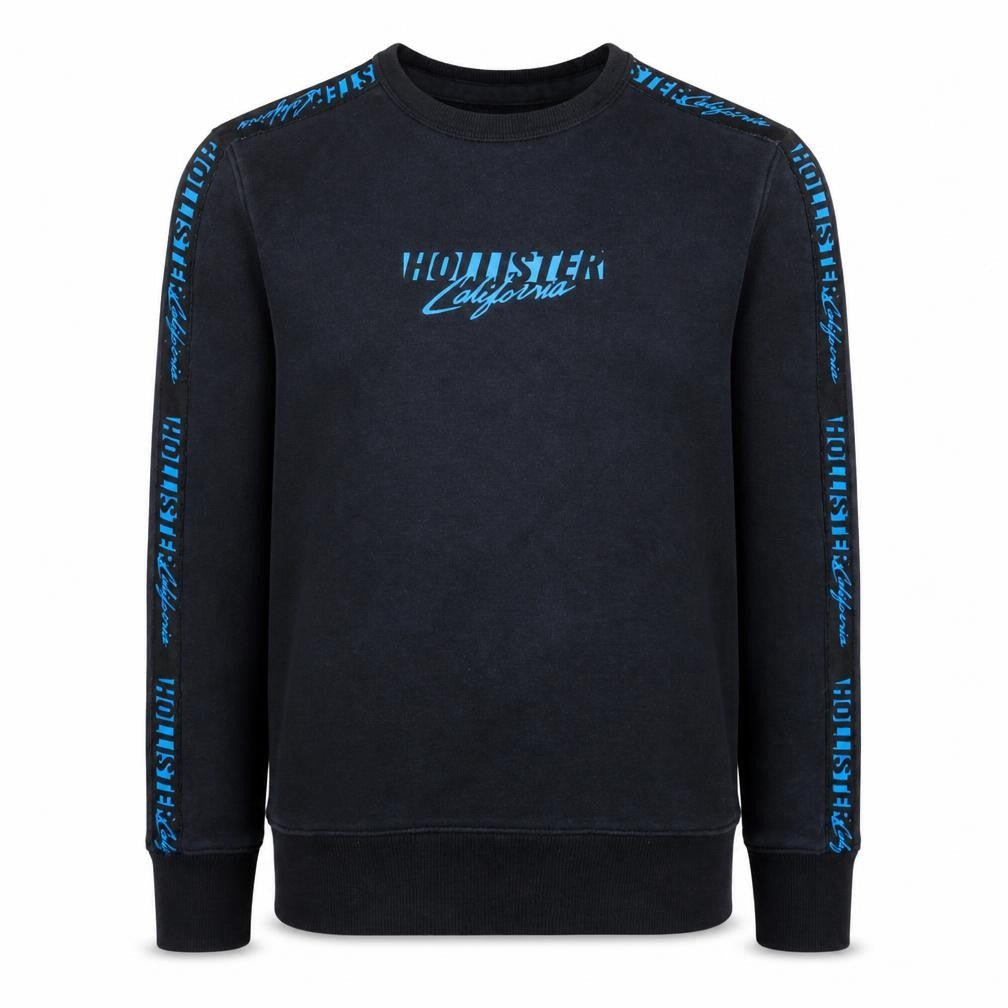 Hollister Mens Black XS Crew Neck Graphic Print Sweatshirt