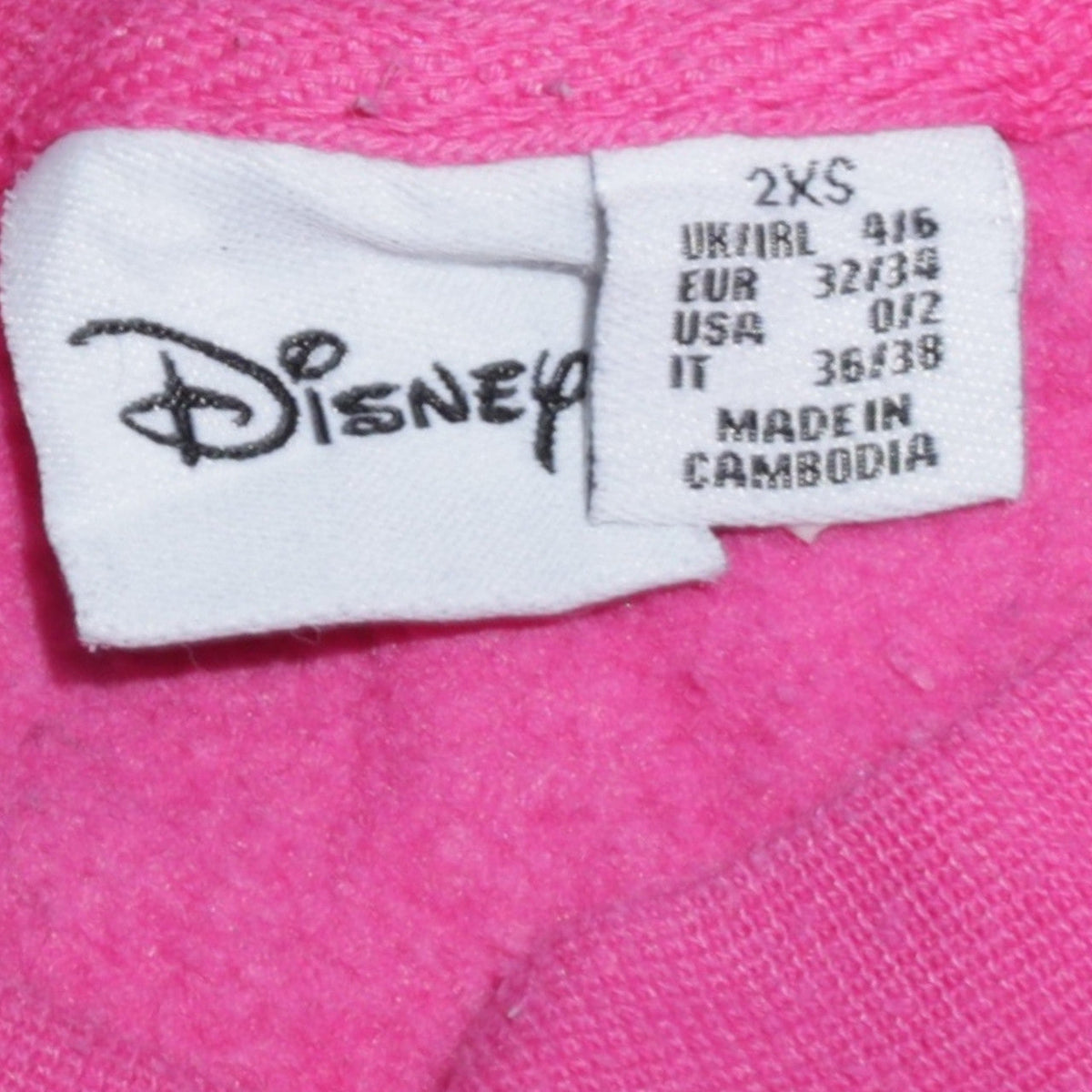 Disney Minnie Mouse Pink Crew Neck Sweatshirt Women 2XS Cotton Blend