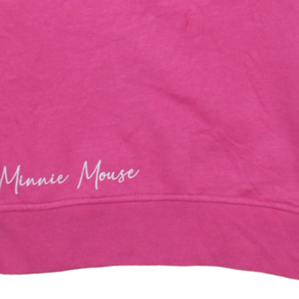 Disney Minnie Mouse Pink Crew Neck Sweatshirt Women 2XS Cotton Blend