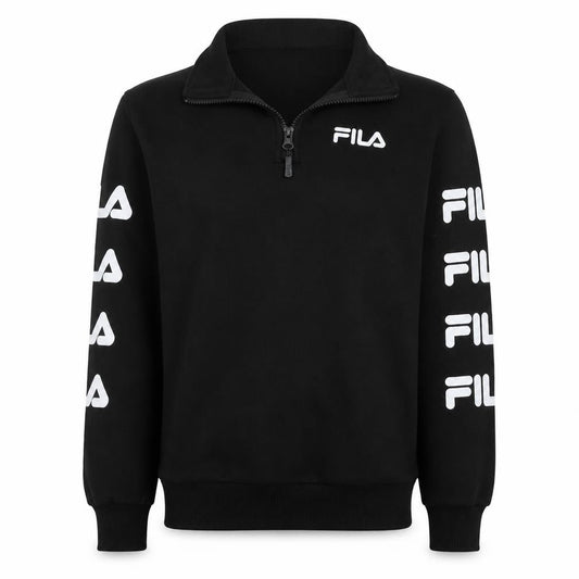 FILA Mens Black XS 1/4 Zip Logo Fleece Sweatshirt