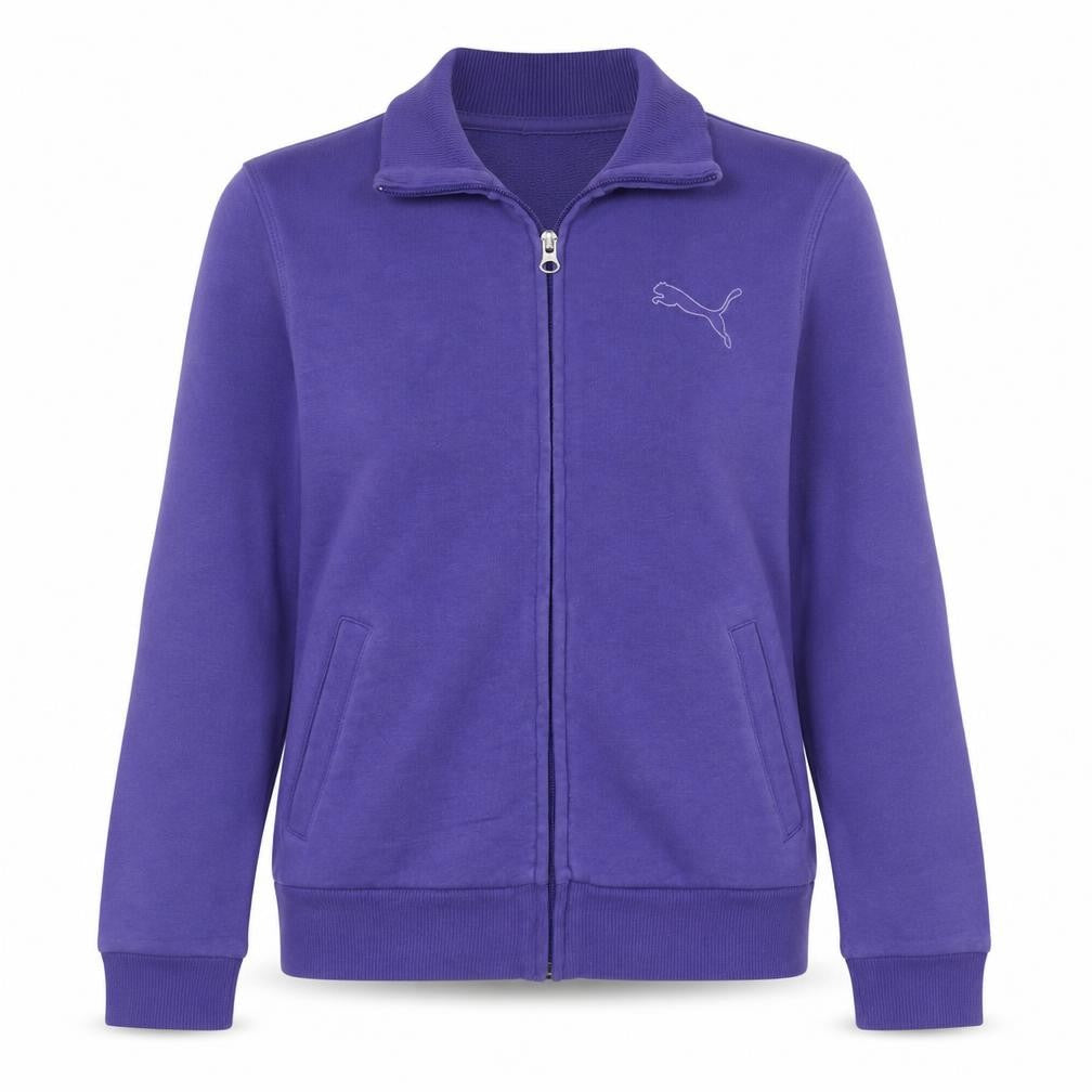 Puma Womens Purple Full Zip Sweatshirt Size UK 10 Cotton Blend