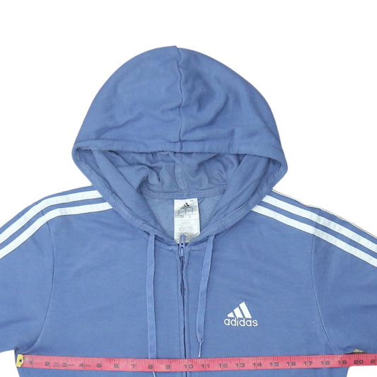 Adidas Men's Blue Full Zip Hoodie Size S Regular Fit Sportswear