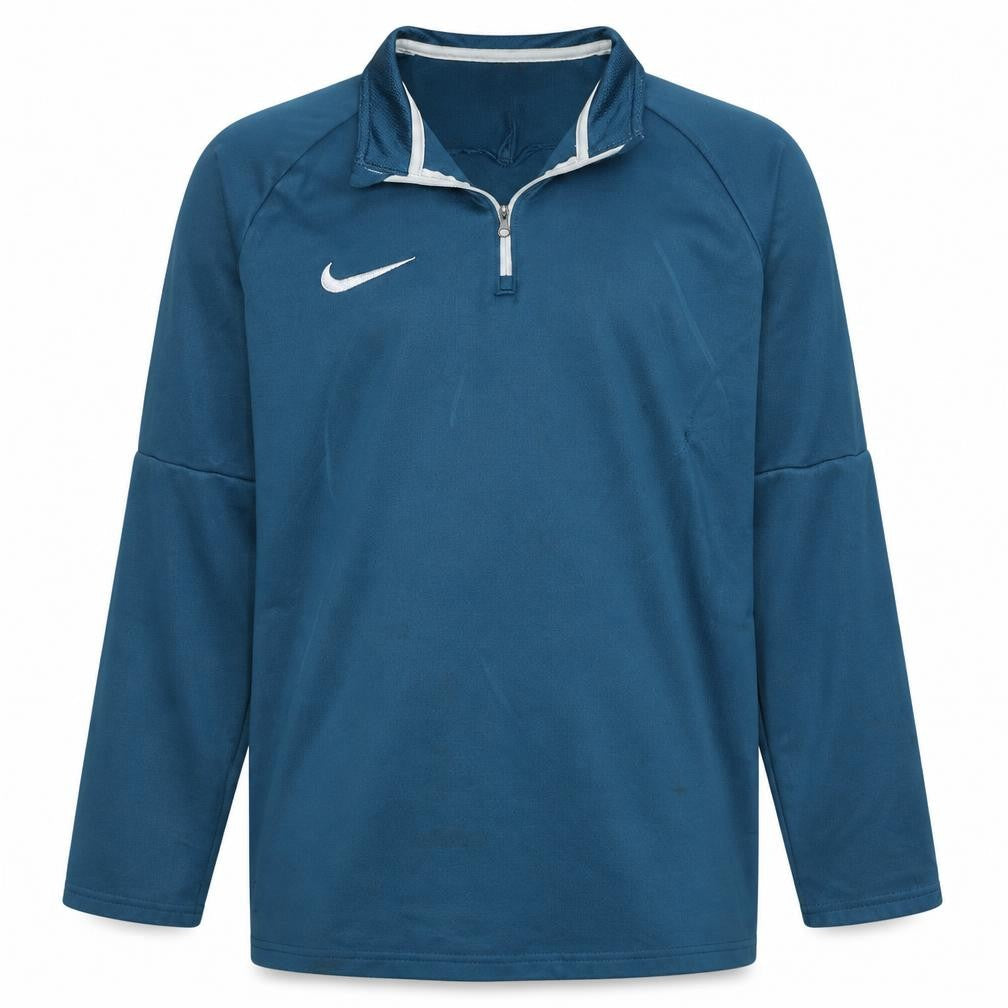 Nike Men's Blue Dri-Fit 1/4 Zip Long Sleeve Sports Sweatshirt M