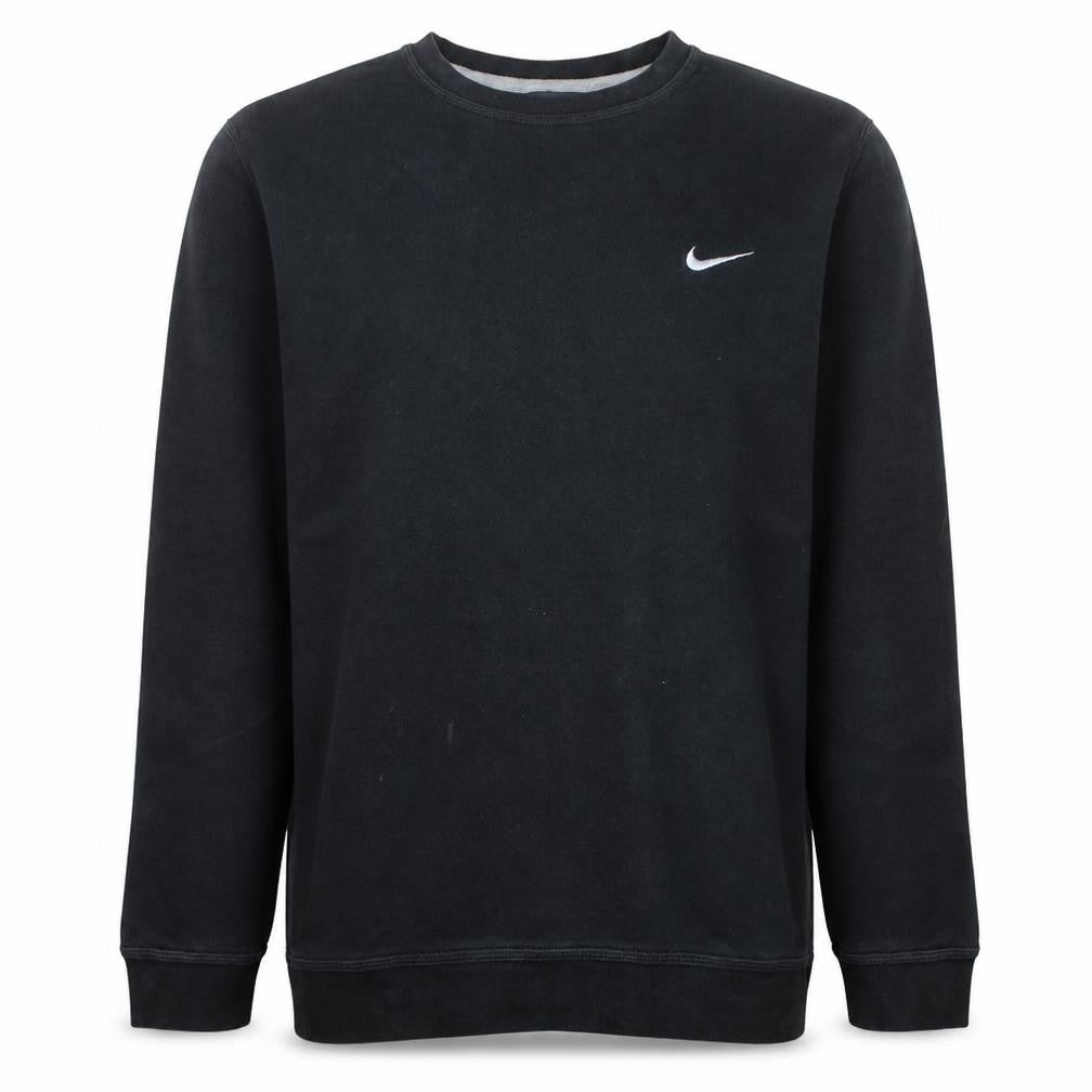 Nike Men's Black XL Pullover Crew Neck Sweatshirt Logo Cotton Blend