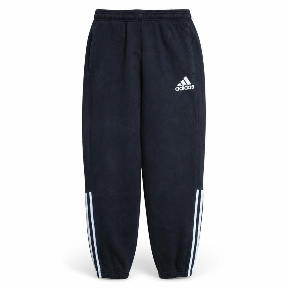 Front view of Adidas Men's Black Fleece Sweatpants L Regular Fit Casual Trousers