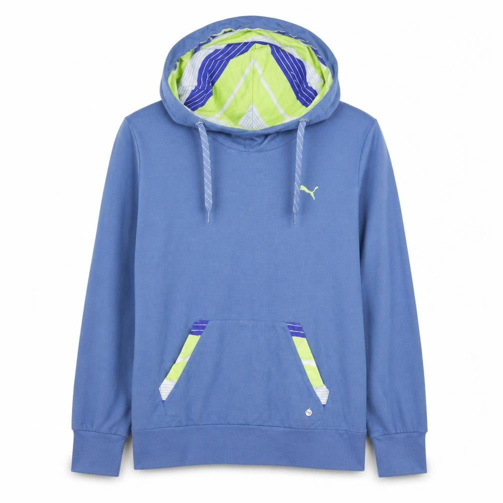 Front view of Puma Women Blue Pullover Hoodie UK 14 Leisure Sportswear