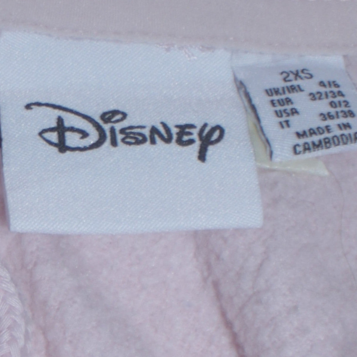 Disney Dumbo Pink Pullover Hoodie Women 2XS Cotton Graphic Sweatshirt