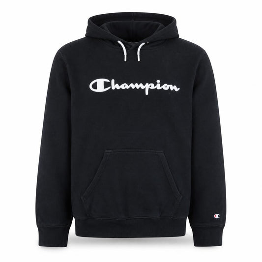 Champion Men's Black Pullover Hoodie Medium Logo Fleece Sweatshirt