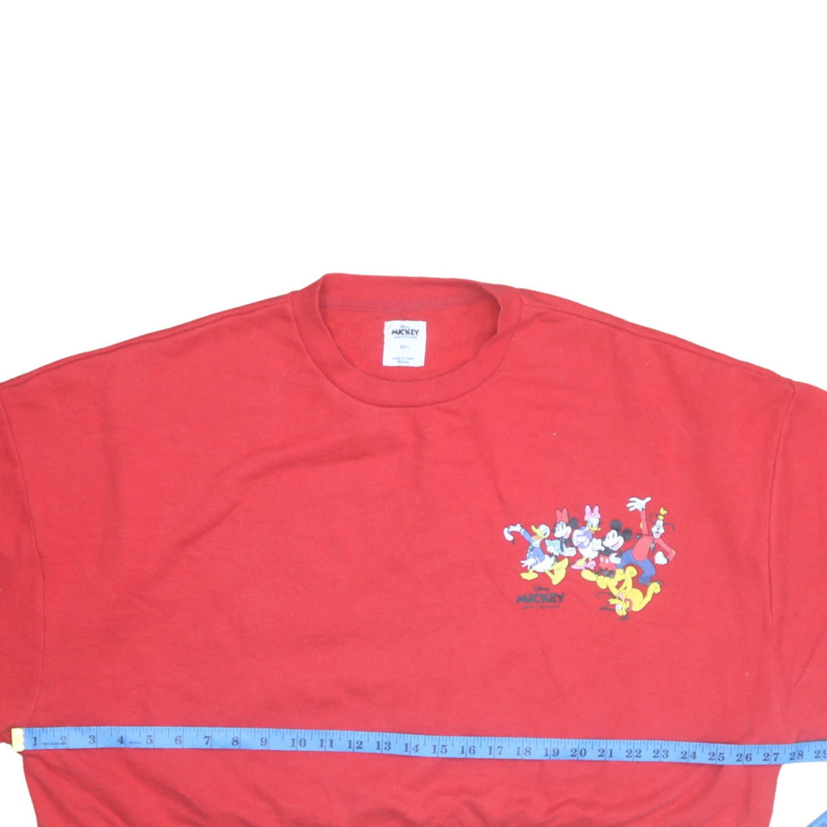 Disney Mickey & Friends Red Sweatshirt Women L Pullover Crew Neck