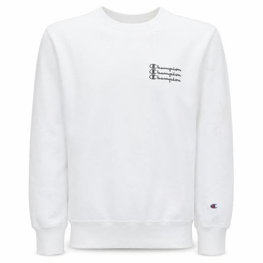 Champion Men's White Medium Crew Neck Pullover Sweatshirt