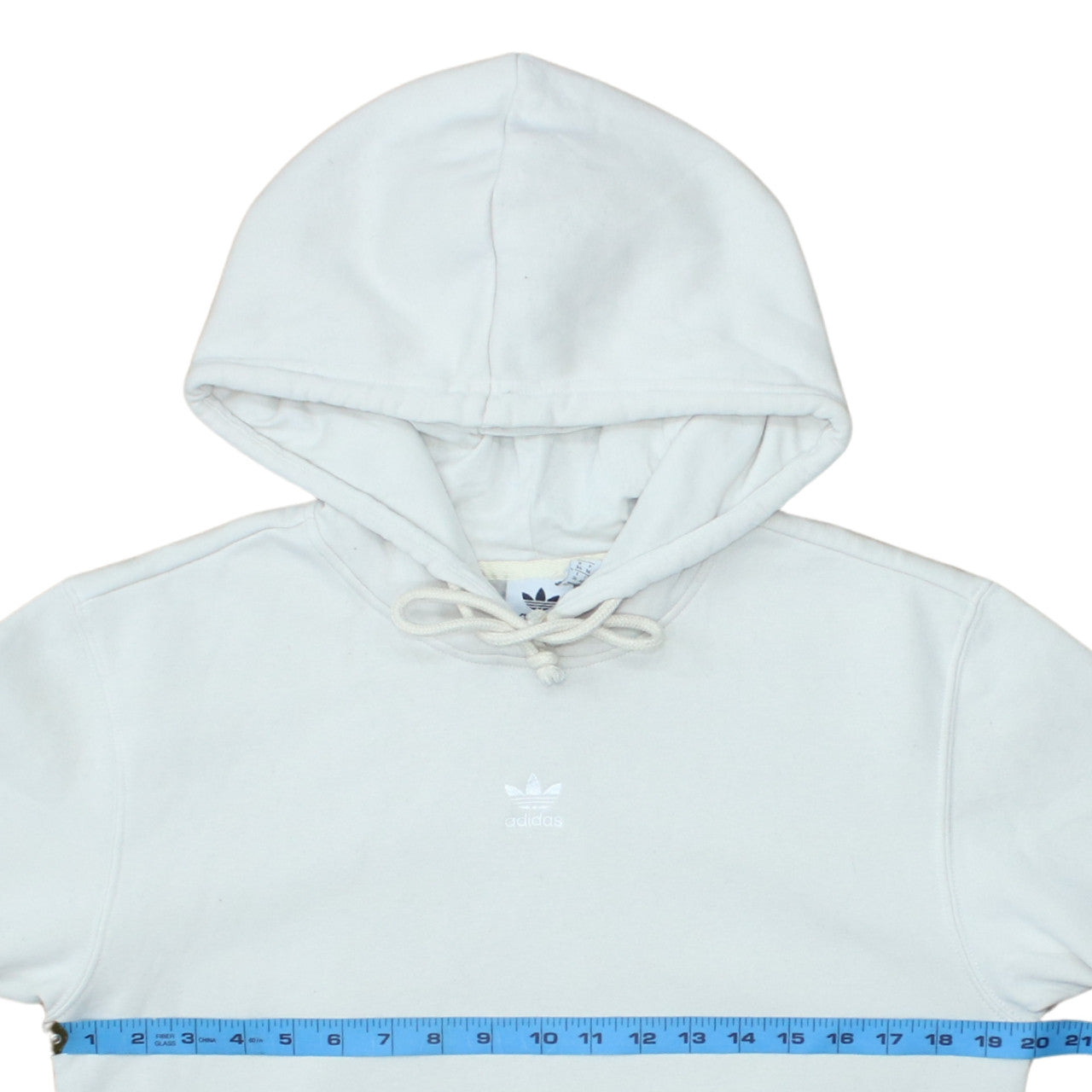 Adidas Women White Hoodie Size 8 Pullover Cotton Blend