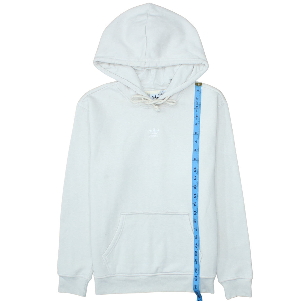 Adidas Women White Hoodie Size 8 Pullover Cotton Blend