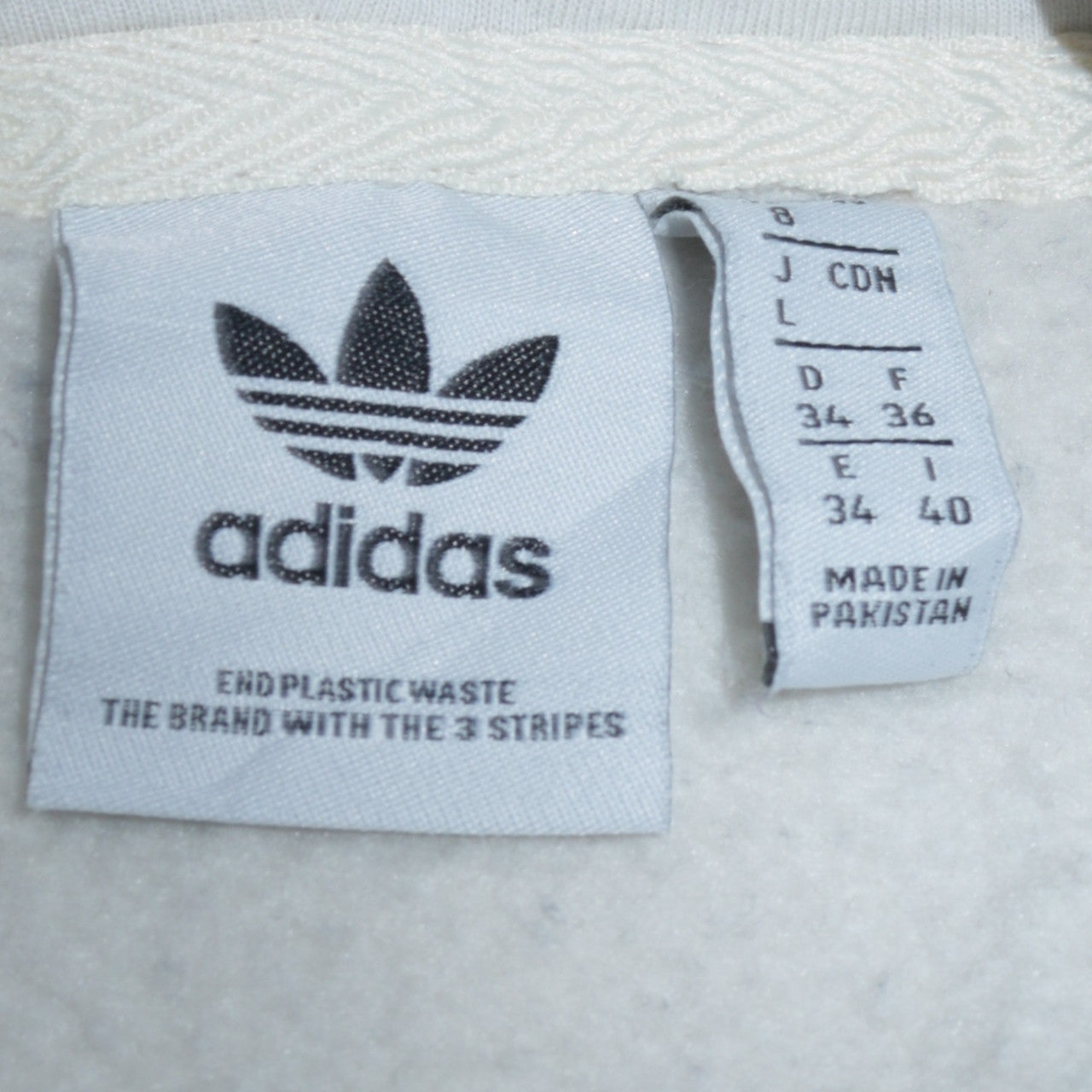Adidas Women White Hoodie Size 8 Pullover Cotton Blend