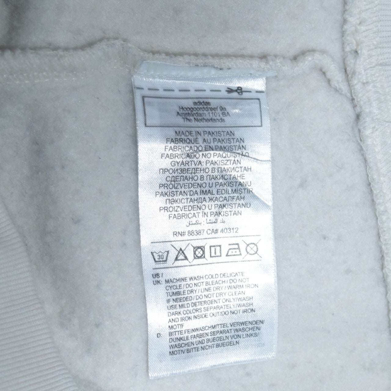 Adidas Women White Hoodie Size 8 Pullover Cotton Blend