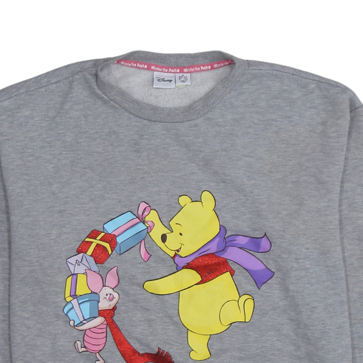 Disney Winnie the Pooh Grey Christmas Sweatshirt Women M 12/14