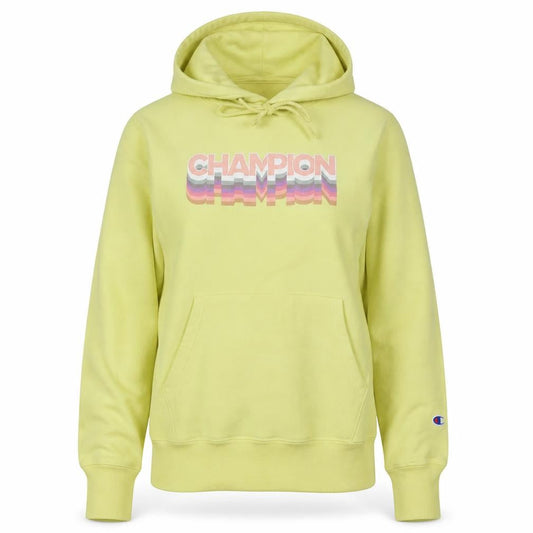 Champion Womens Yellow Small Reverse Weave Pullover Hoodie