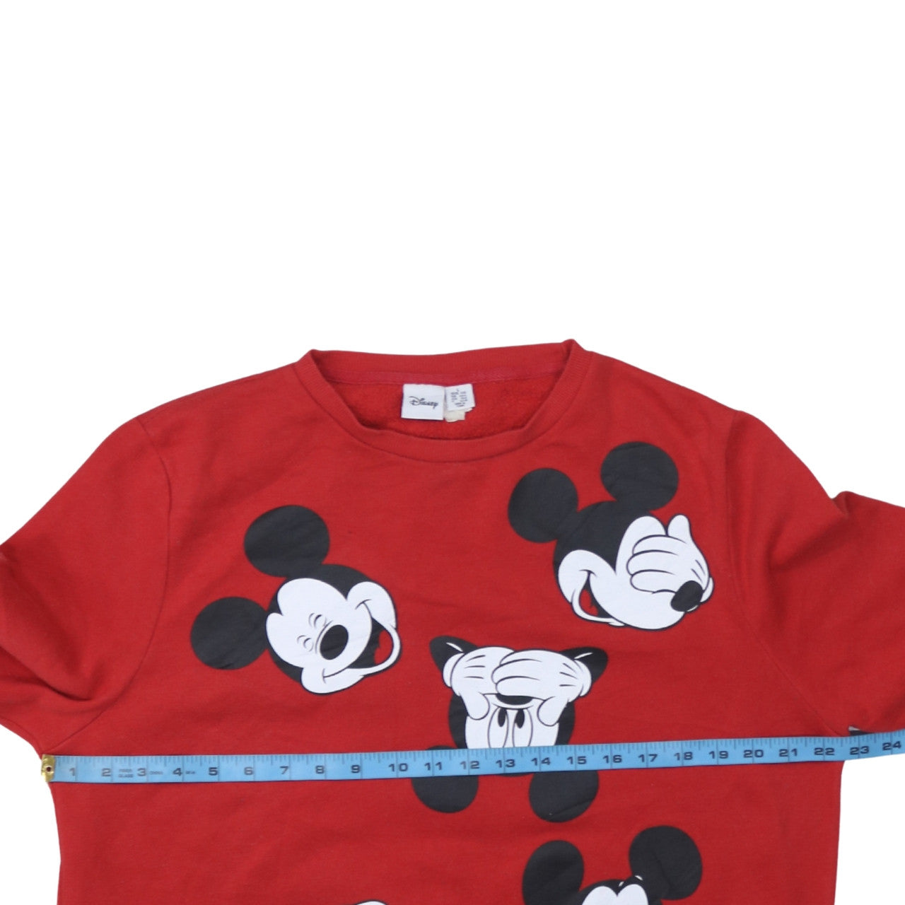 Disney Women Red Mickey Mouse Pullover Sweatshirt L