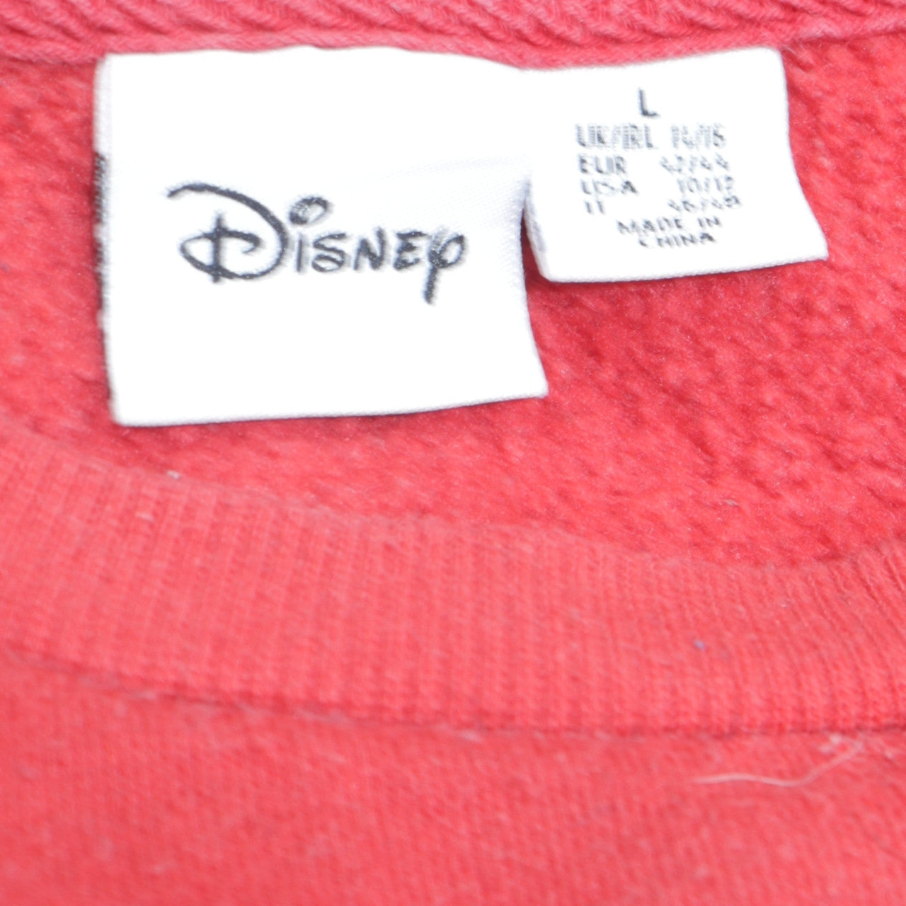 Disney Women Red Mickey Mouse Pullover Sweatshirt L