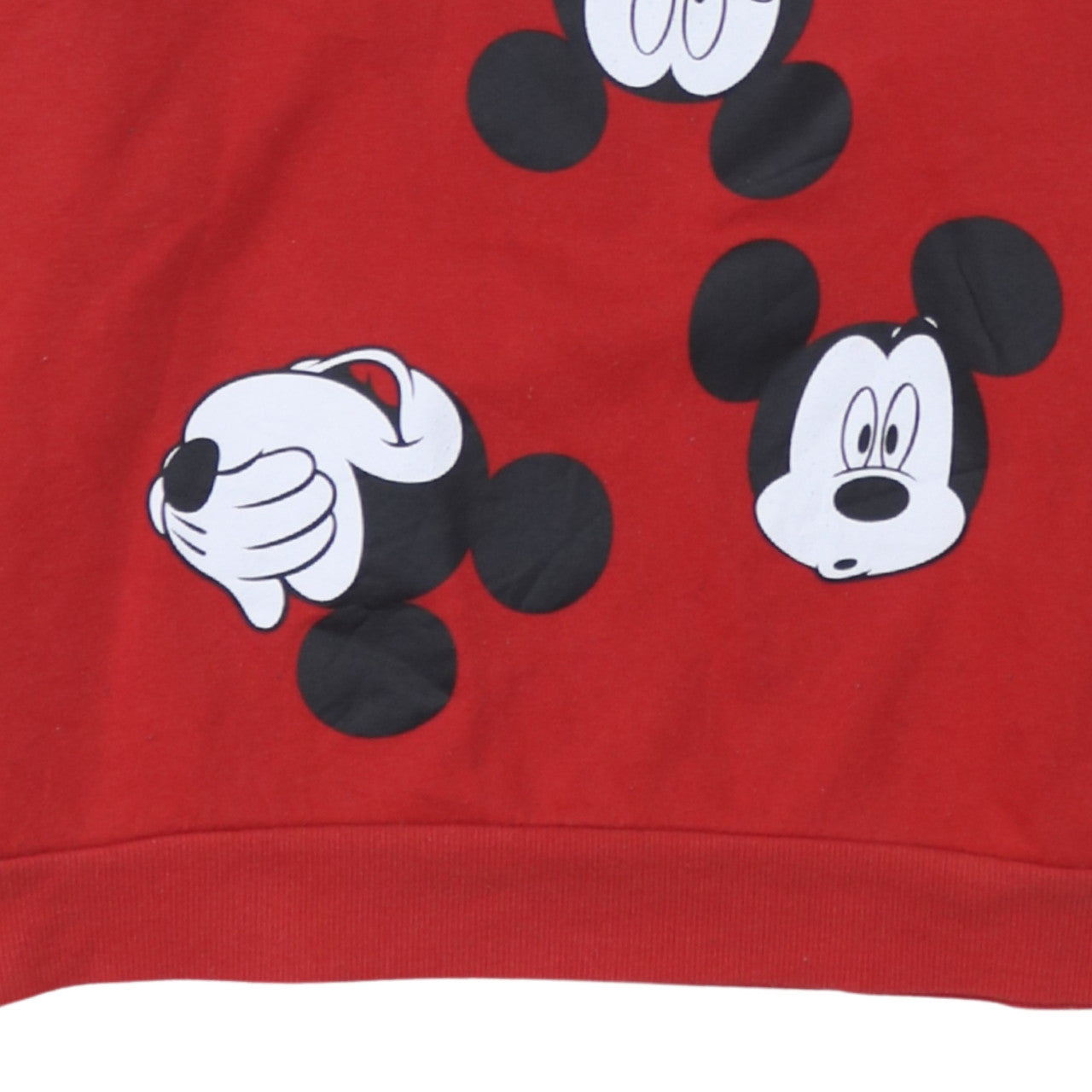 Disney Women Red Mickey Mouse Pullover Sweatshirt L