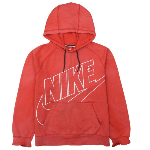 Nike Men's Red Pullover Hoodie Large Graphic Logo Fleece