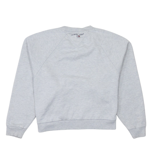 Tommy Jeans Women Grey Crew Neck Sweatshirt M Classic Fit