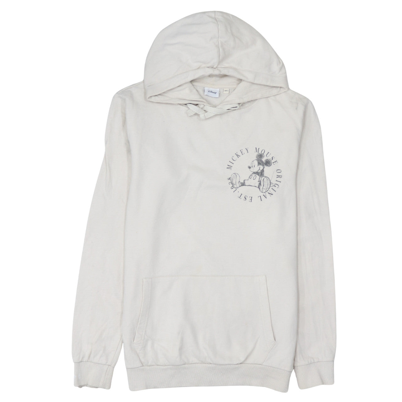 Disney Women’s Beige Mickey Mouse Hoodie Size 12 Cotton Pullover
