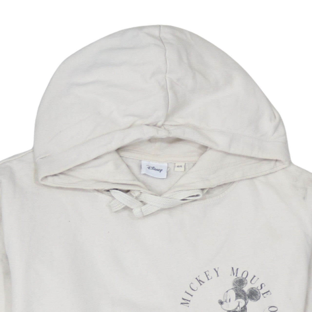 Disney Women’s Beige Mickey Mouse Hoodie Size 12 Cotton Pullover