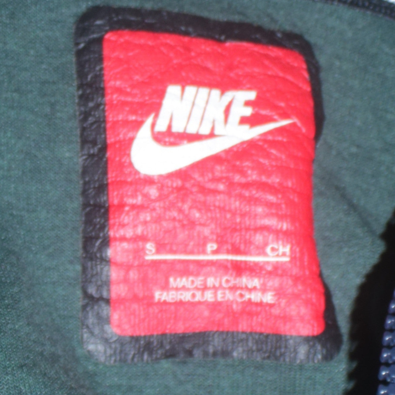 Nike Men's Green Full Zip Hoodie Size S Sportswear Cotton Blend