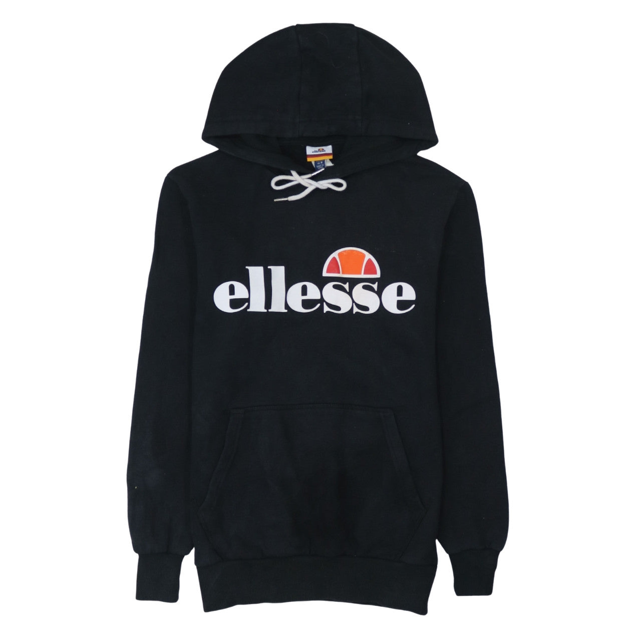 Ellesse Women's Black Pullover Hoodie UK 8 Cotton Blend Logo Style