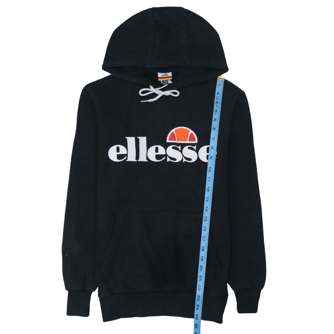 Ellesse Women's Black Pullover Hoodie UK 8 Cotton Blend Logo Style