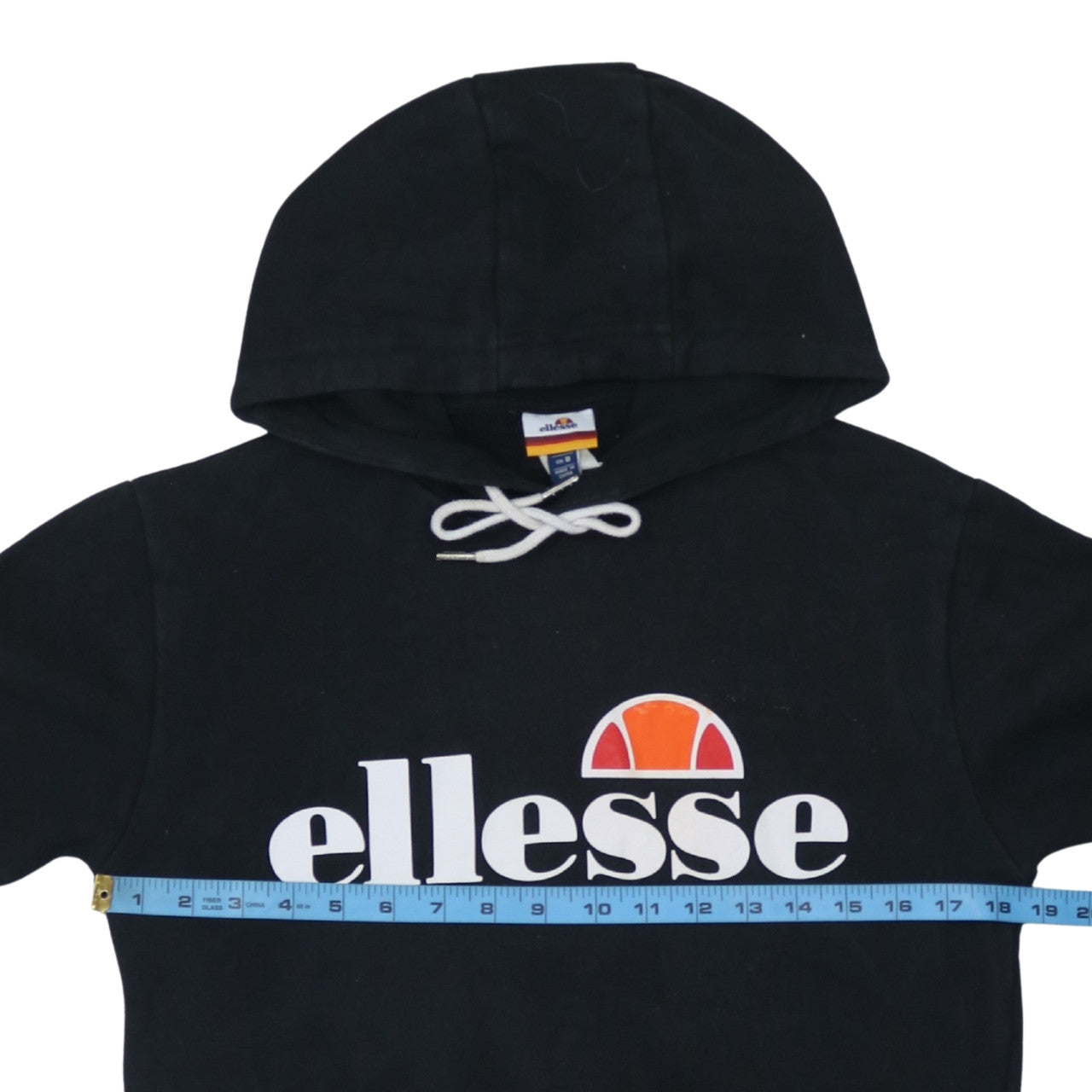 Ellesse Women's Black Pullover Hoodie UK 8 Cotton Blend Logo Style