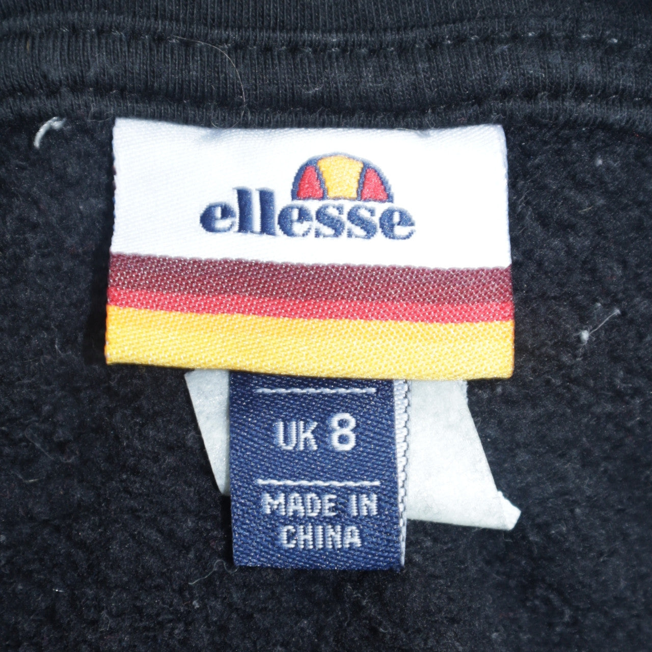 Ellesse Women's Black Pullover Hoodie UK 8 Cotton Blend Logo Style