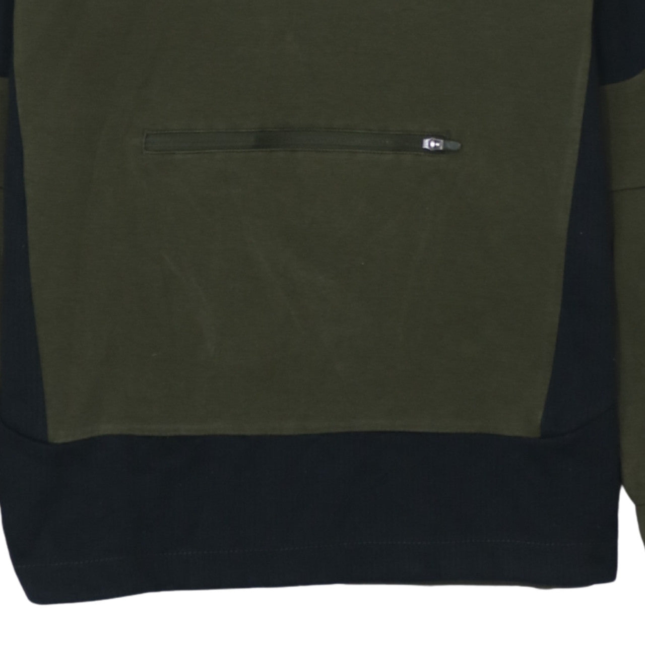 Puma Men's Green Pullover Hoodie Size S with Logo and Zip Pocket