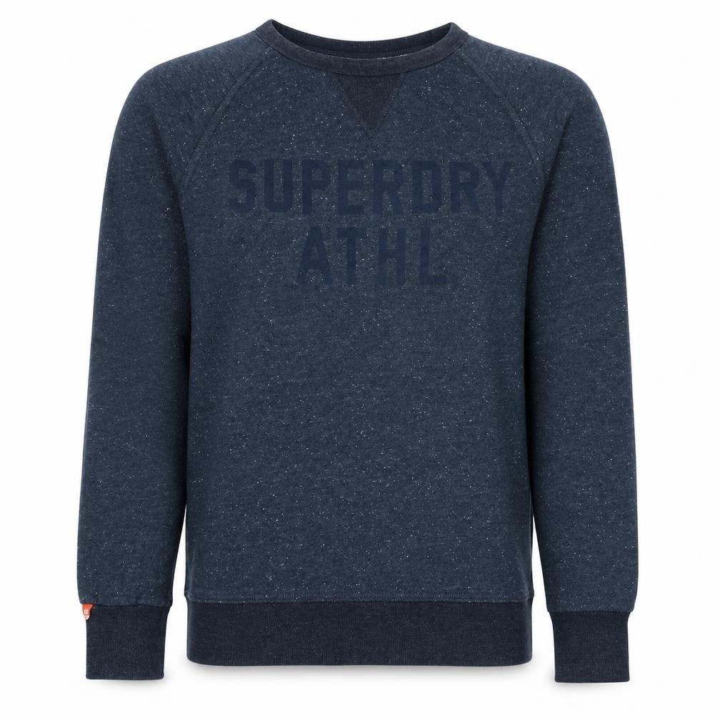 Superdry Men's Blue L Pullover Sweatshirt Crew Neck Logo Athletic