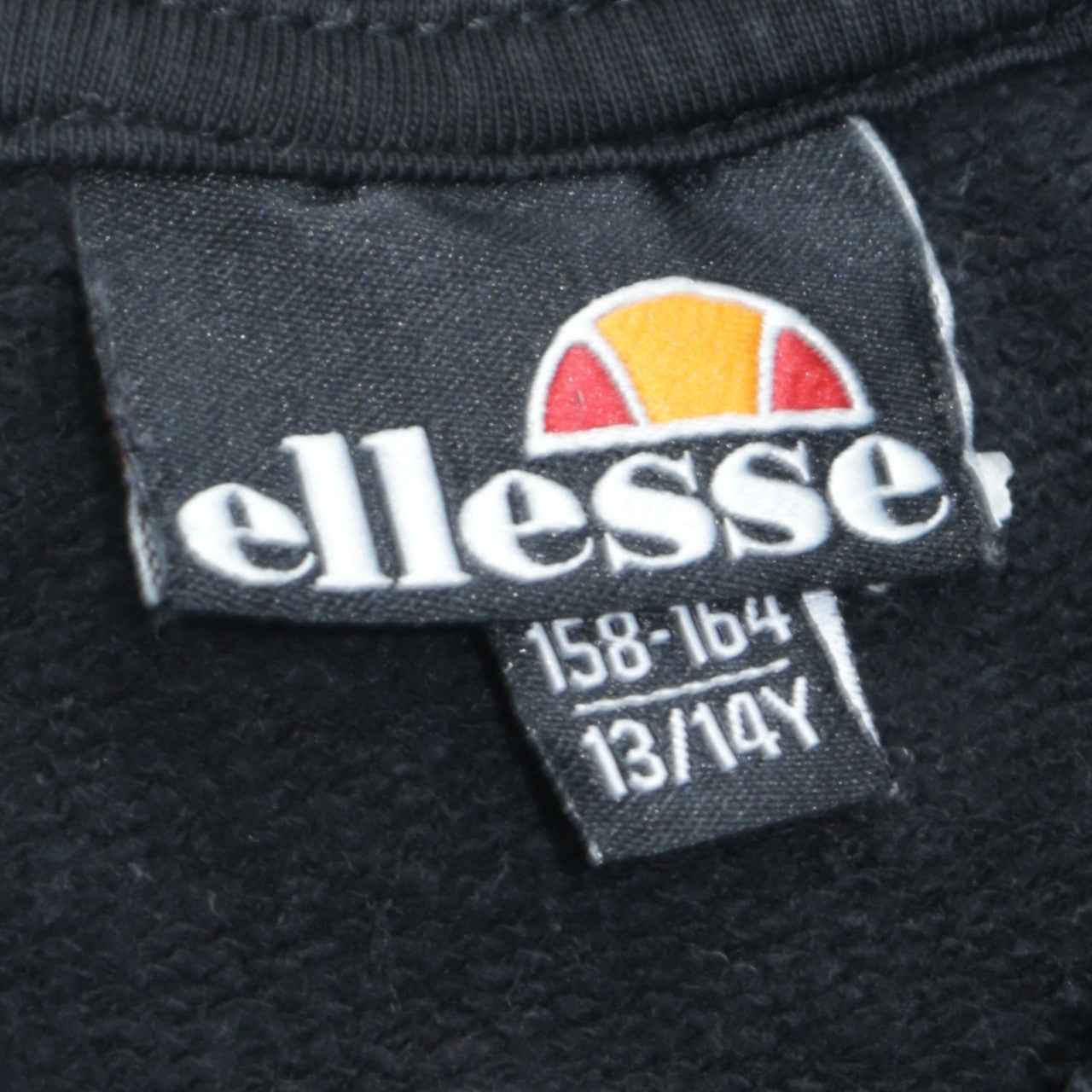 Ellesse Boys Black Pullover Sweatshirt 13-14 Years Cotton Blend Crew Neck