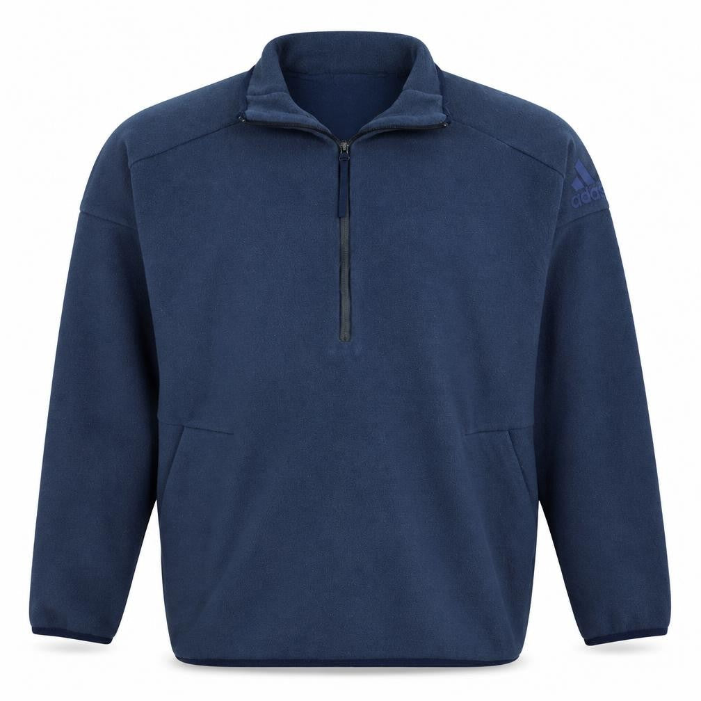 Adidas Men's Blue 1/2 Zip Fleece Pullover Sweatshirt Size M