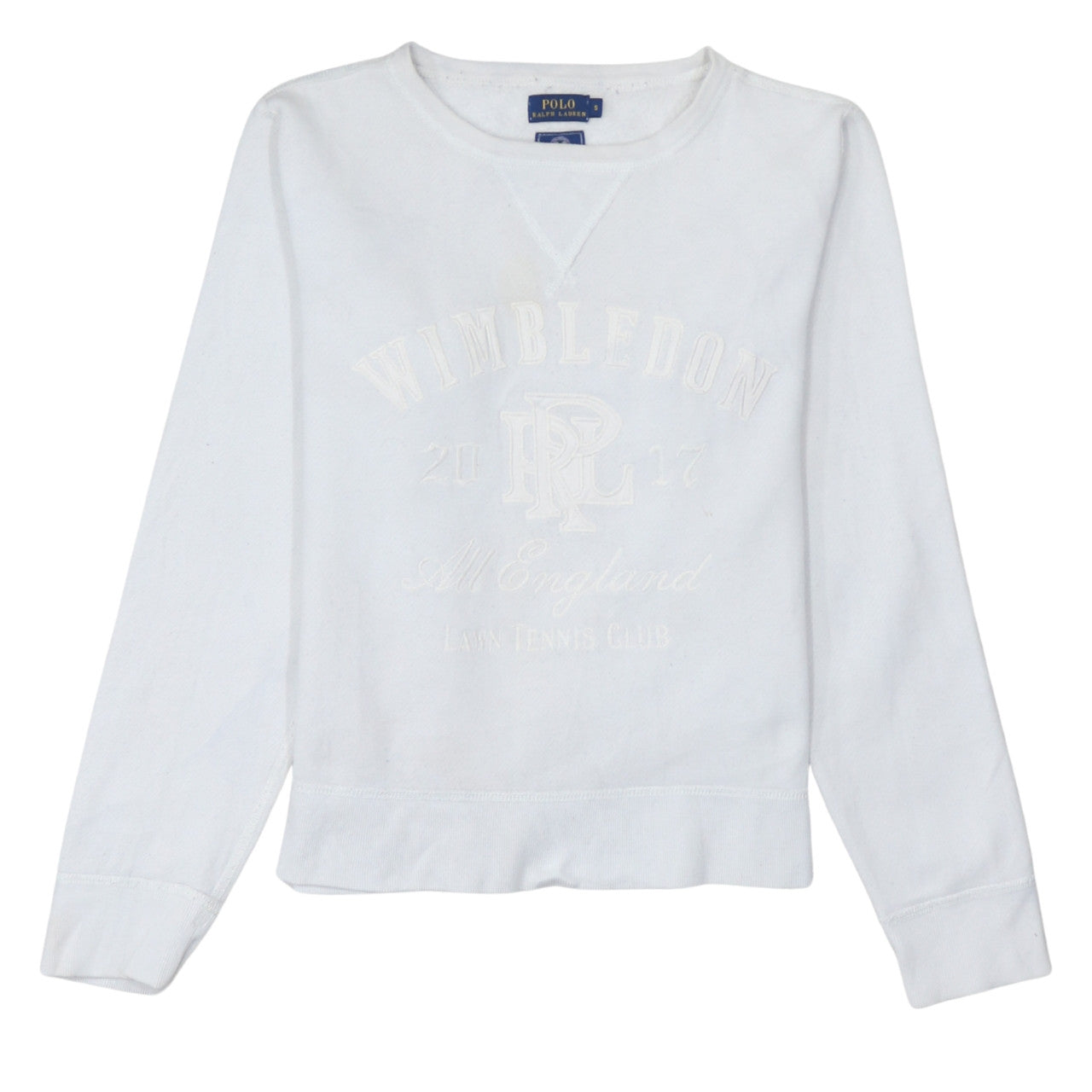 Polo Ralph Lauren Women’s White Wimbledon Sweatshirt Small Crew Neck