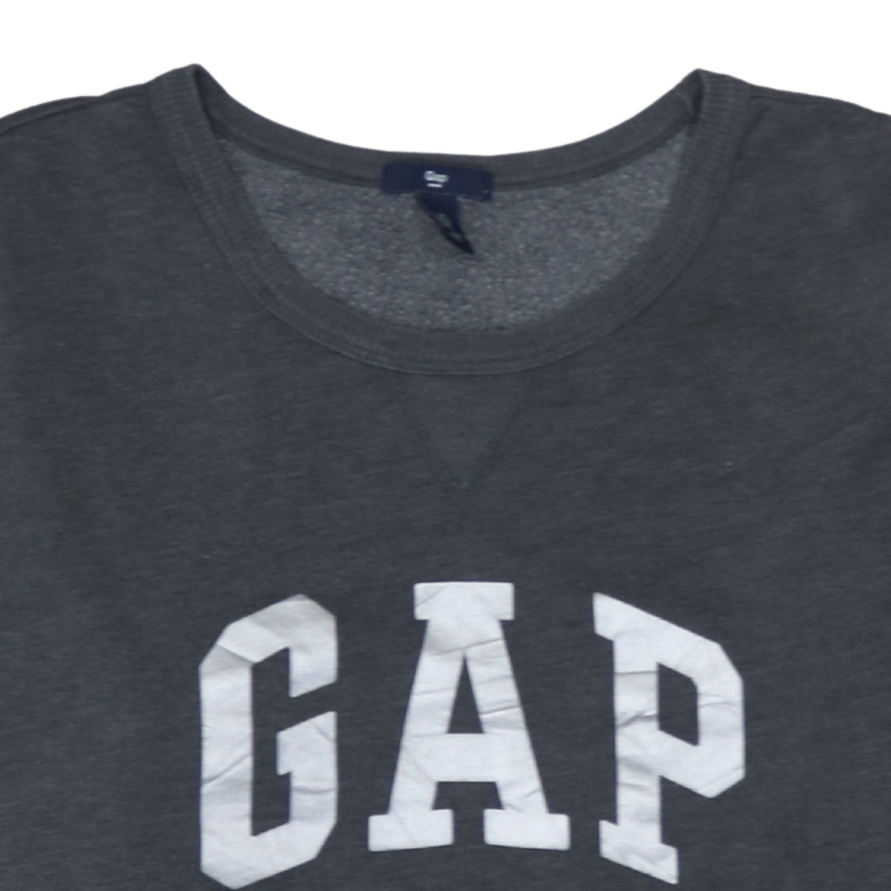 GAP Womens Charcoal Grey Pullover Sweatshirt XL Cotton Blend Logo Print