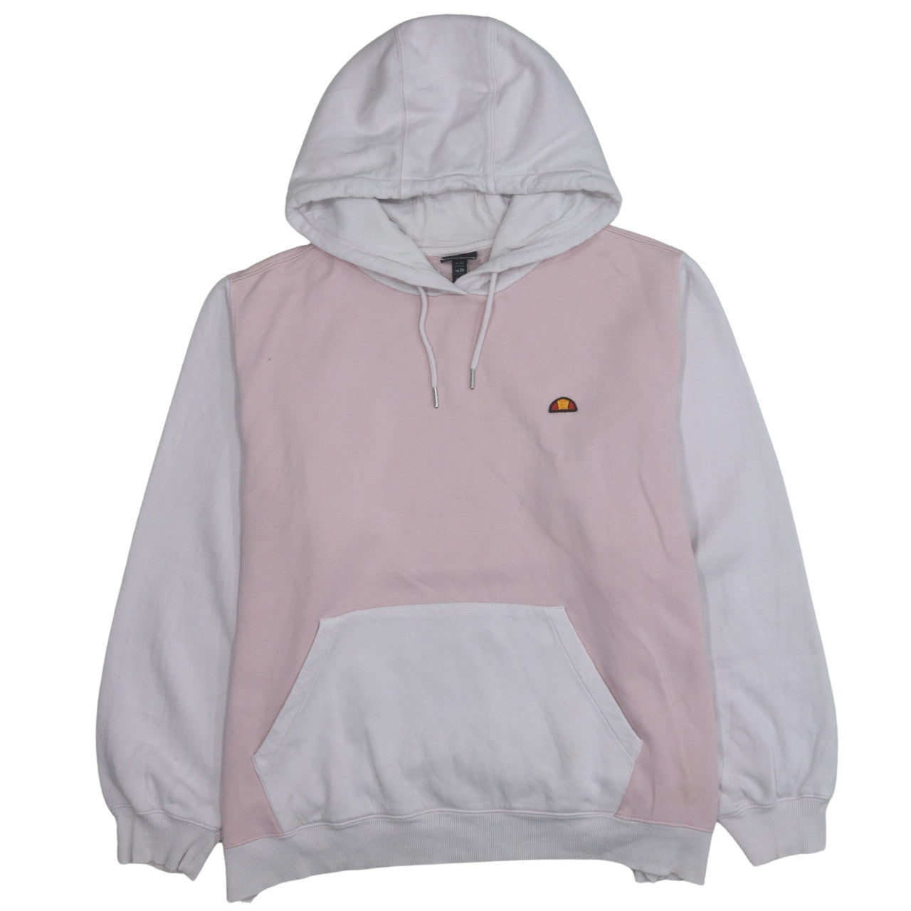 Ellesse Women Pink White Pullover Hoodie Size 24 Colourblock Logo