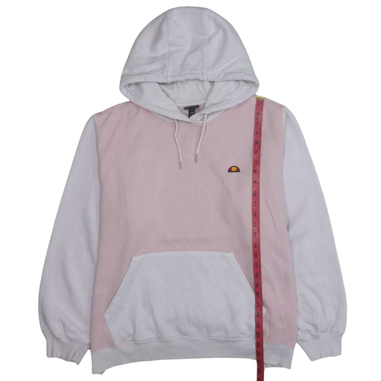 Ellesse Women Pink White Pullover Hoodie Size 24 Colourblock Logo