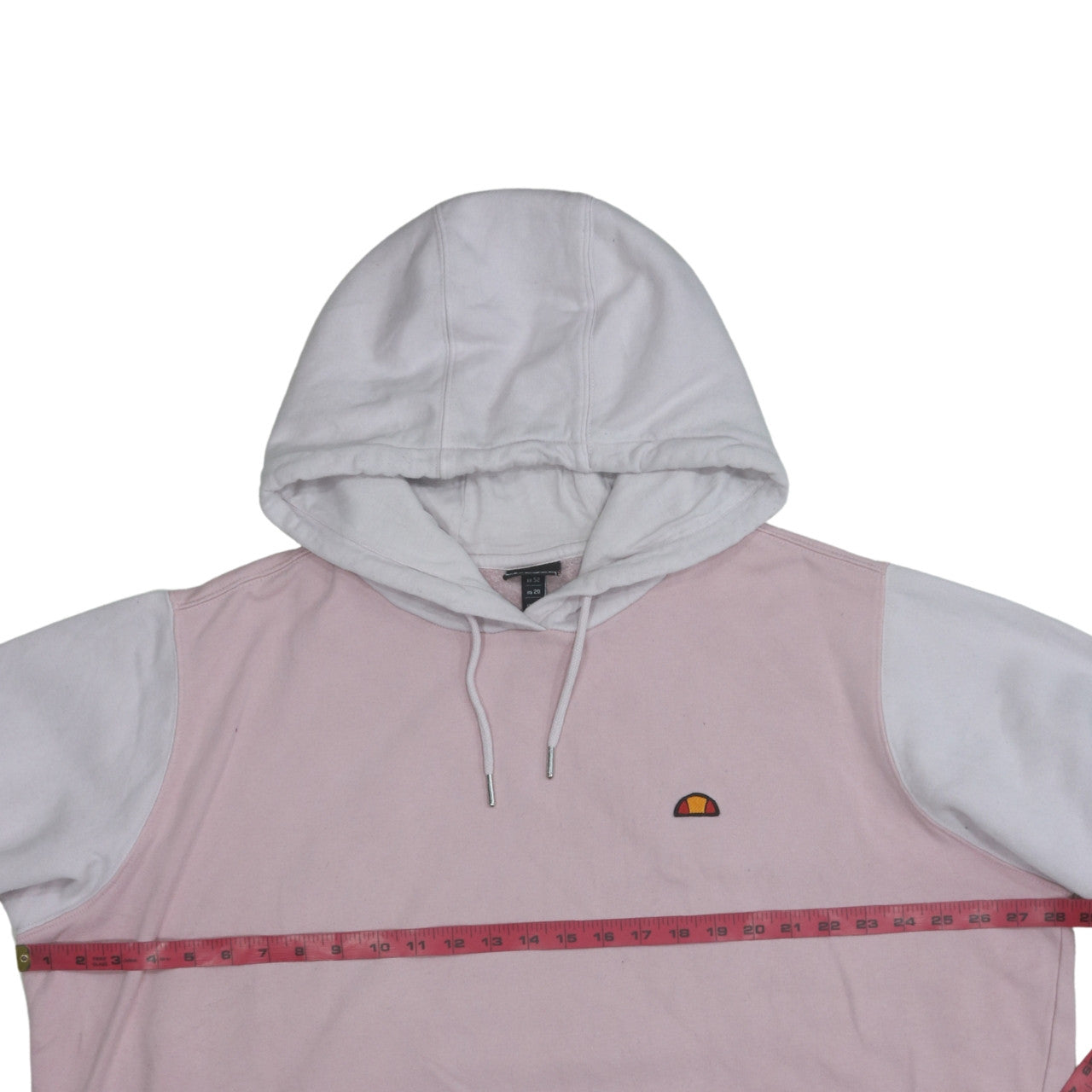 Ellesse Women Pink White Pullover Hoodie Size 24 Colourblock Logo