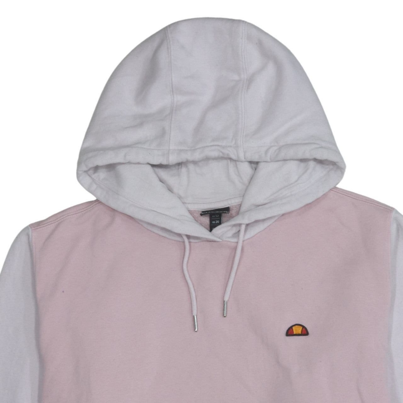Ellesse Women Pink White Pullover Hoodie Size 24 Colourblock Logo
